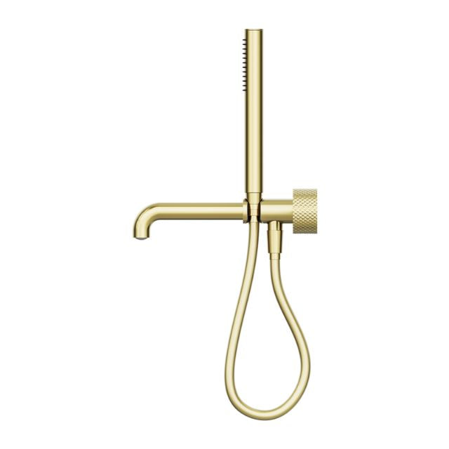 Side Nero Opal Progressive Shower System Separate Plate With Spout 230mm Brushed Gold NR252003B230BG - The Blue Space