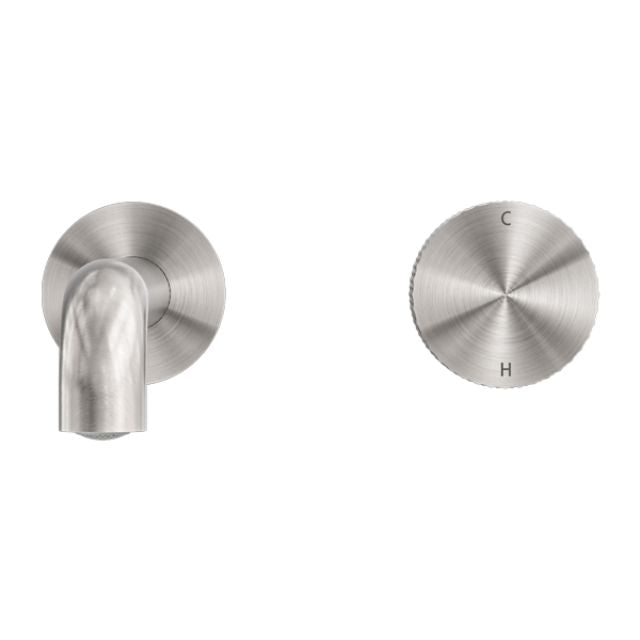 Front Nero Opal Progressive Wall Basin/Bath Set 120mm Brushed Nickel NR252007A120BN - The Blue Space