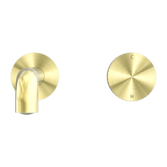 Front Nero Opal Progressive Wall Basin/Bath Set 230mm Brushed Gold NR252007A230BG - The Blue Space