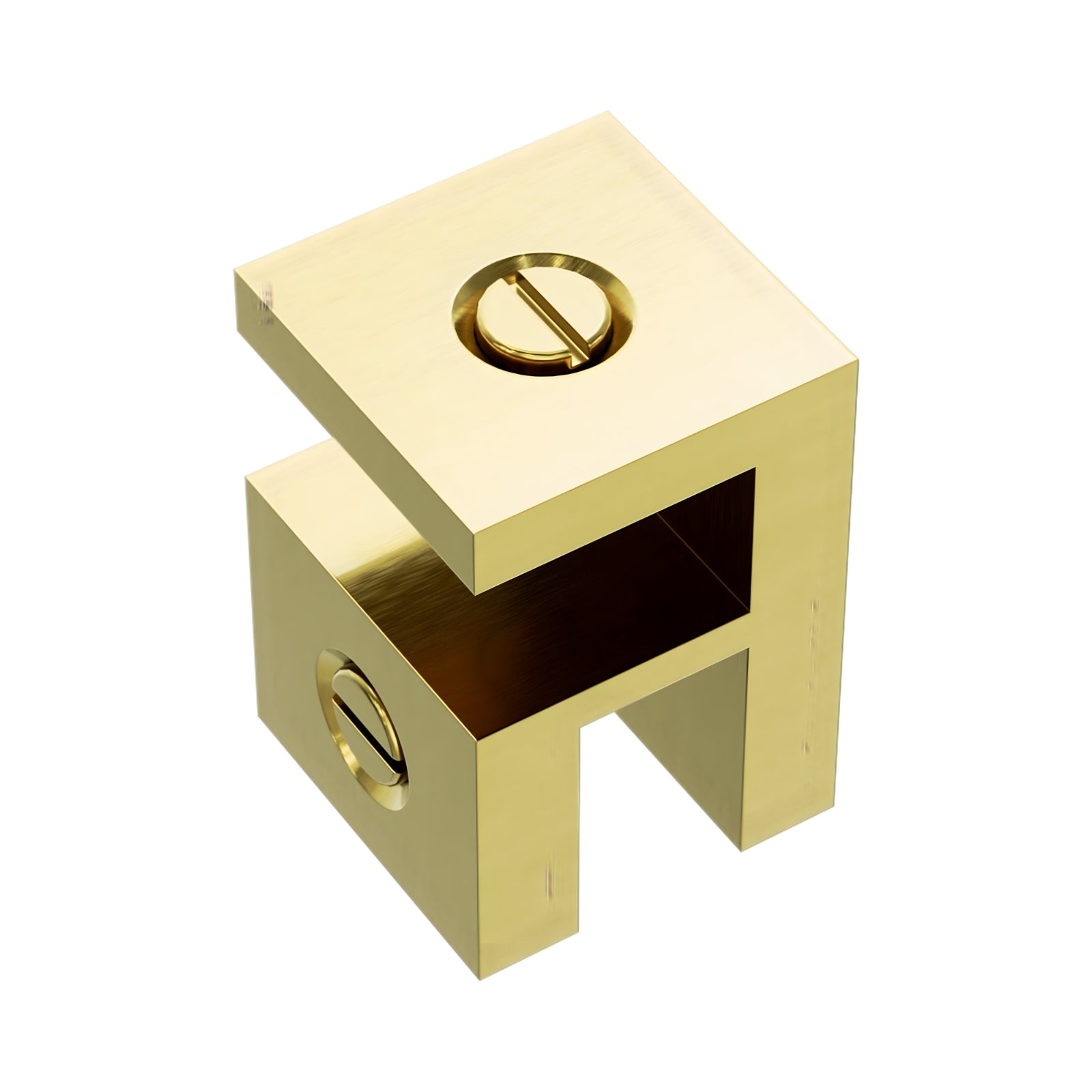 Nero Over Panel Glass to Glass Fitting Brushed Gold - The Blue Space