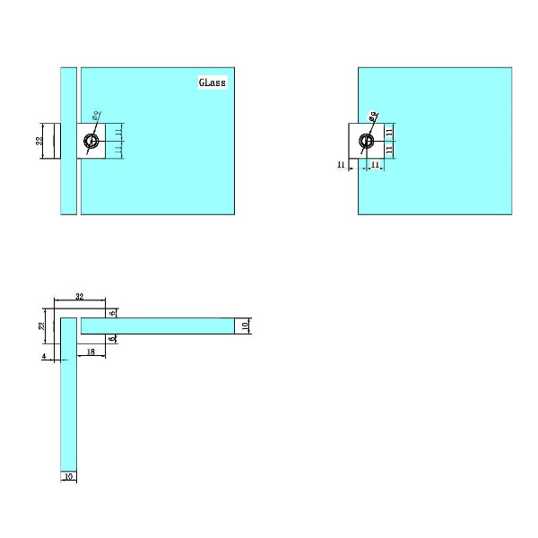 Nero Over Panel Glass to Glass Fitting - The Blue Space
