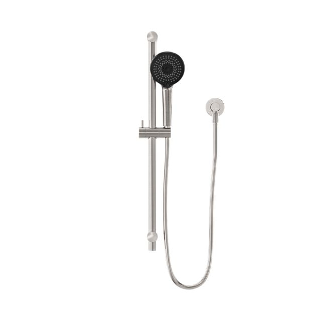 Nero Round Metal Project Shower Rail Brushed Nickel