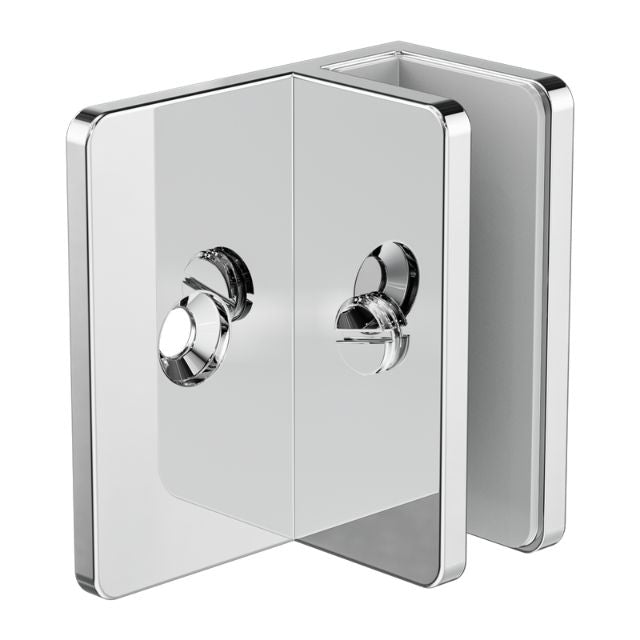 Nero Shower F-Shaped Bracket 10mm Glass Chrome
