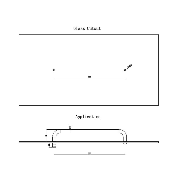 Nero Shower Towel Bar 500mm - The Blue Space