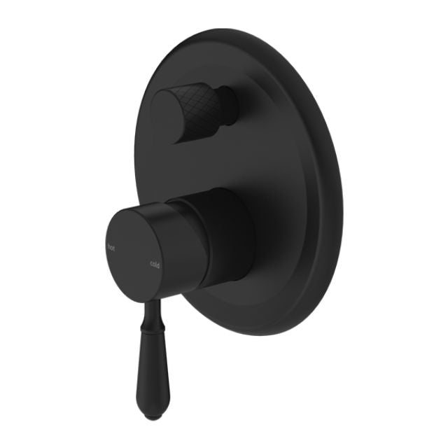 Nero York Shower Mixer With Diverter With Metal Lever Matte Black NR692109a02MB - The Blue Space