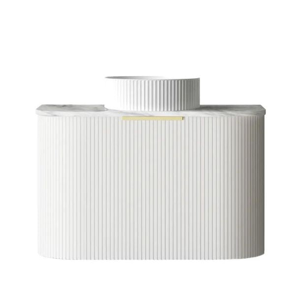 Otti Bondi Fluted Curved Wall Hung Vanity - White