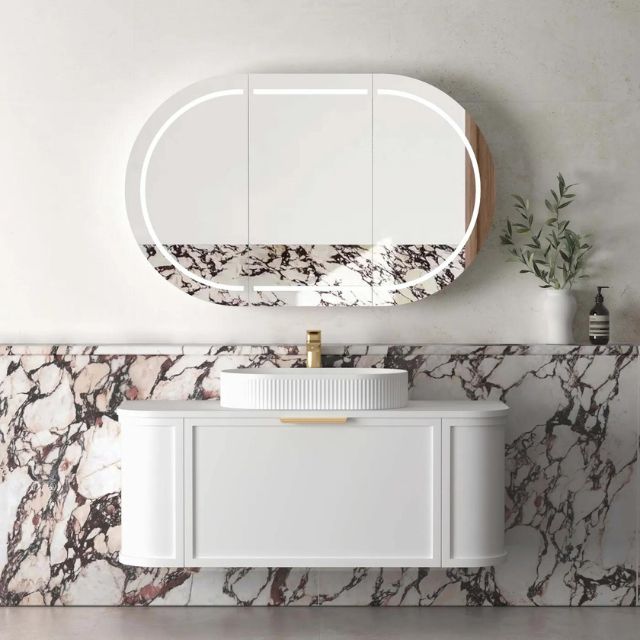 Otti Hampshire Wall Hung Curve Vanity - White