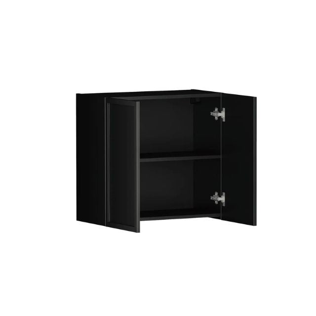 Otti Hampshire 1305mm Laundry Set A - Black - Wall Cabinet Door Open