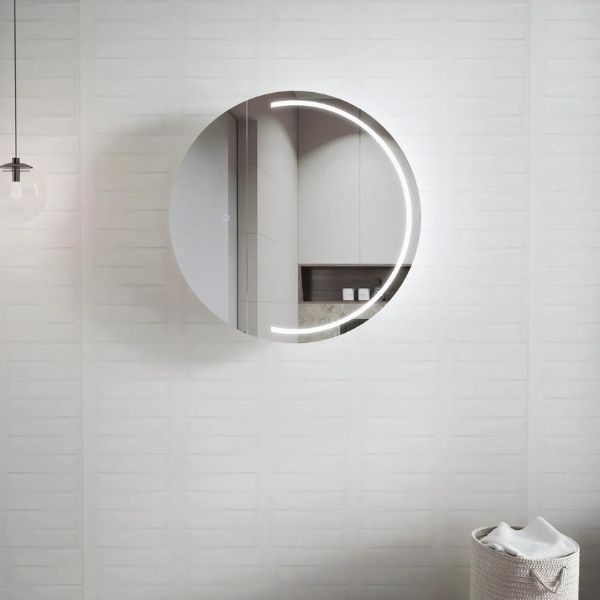 Otti London 800mm Round Led Shaving Cabinet White LED-RSV800