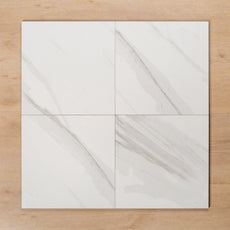 Perisher White Marble Matt Rectified Porcelain GP Tile 300x300mm - The Blue Space