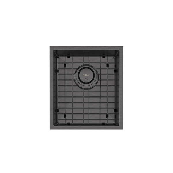 Phoenix 4000 Series Single Bowl Sink 396 x 446mm Brushed Black 310-0002-16 - The Blue Space