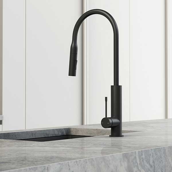 Phoenix Deja Pull Out Kitchen Sink Mixer Tap Matte Black - The Blue Space