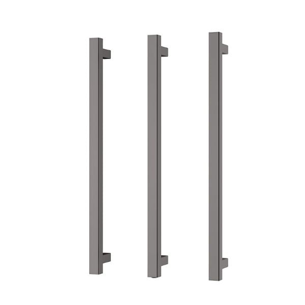 Phoenix Heated Triple Towel Rail Square 600mm - Brushed Carbon - 651-8762-31