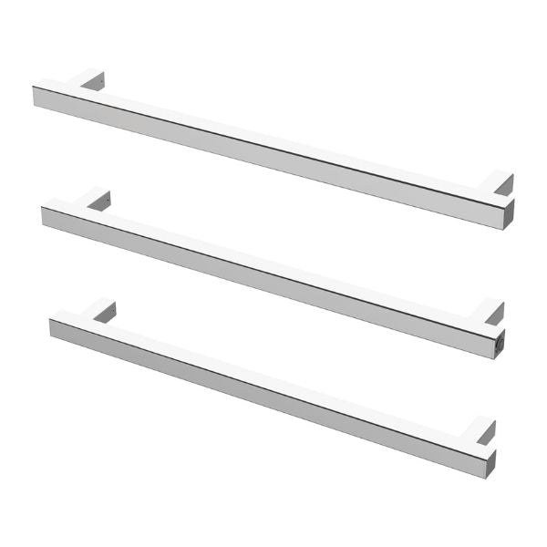 Phoenix Heated Triple Towel Rail Square 600mm - Chrome - 651-8762-00 - Horizontal