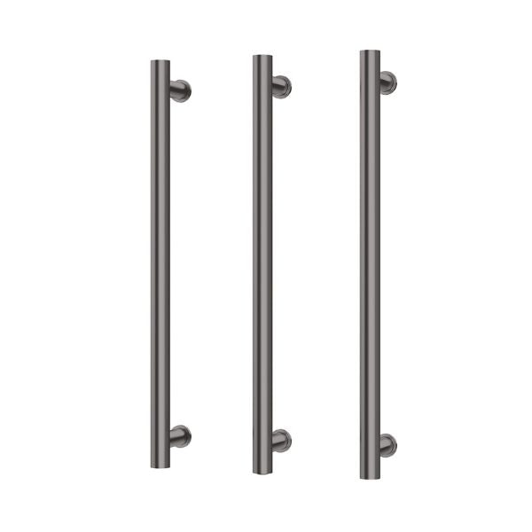 Phoenix Heated Triple Towel Rail Round 800mm - Brushed Carbon 650-8763-31