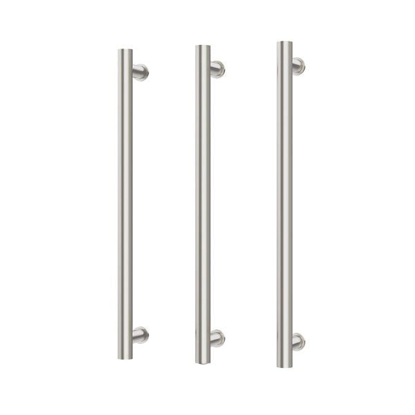 Phoenix Heated Triple Towel Rail Round 800mm - Brushed Nickel 650-8763-40
