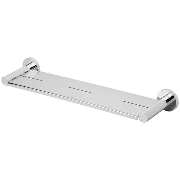 Phoenix Radii Metal Shelf Round Plate - Chrome 450mm - The Blue Space