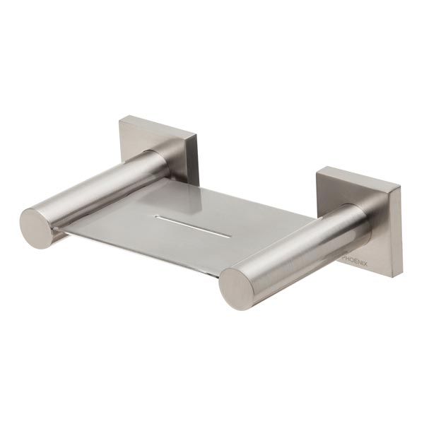 Phoenix Radii Soap Dish Square Plate - Brushed Nickel - The Blue Space