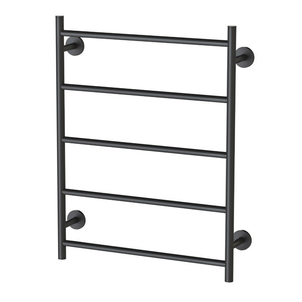 Phoenix Radii Towel Ladder 550 x 740mm Round Plate Matte Black - The Blue Space