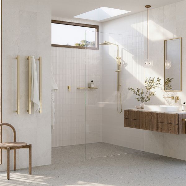 Luxury Bathroom Design with Phoenix Vertical Rail Hook Square - Brushed Gold 651-8780-12