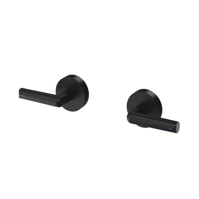 Phoenix Vivid Slimline Plus Lever Wall Top Assemblies Matte Black