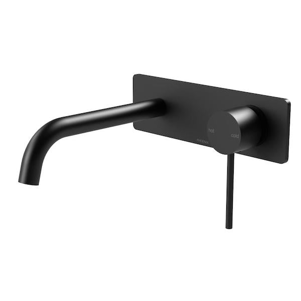 Phoenix Vivid Slimline Wall Basin/Bath Set 180mm - Matte Black