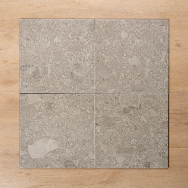 Southside Grey Terrazzo Matt P3 Porcelain Tile 300x300mm Straight Pattern - The Blue Space