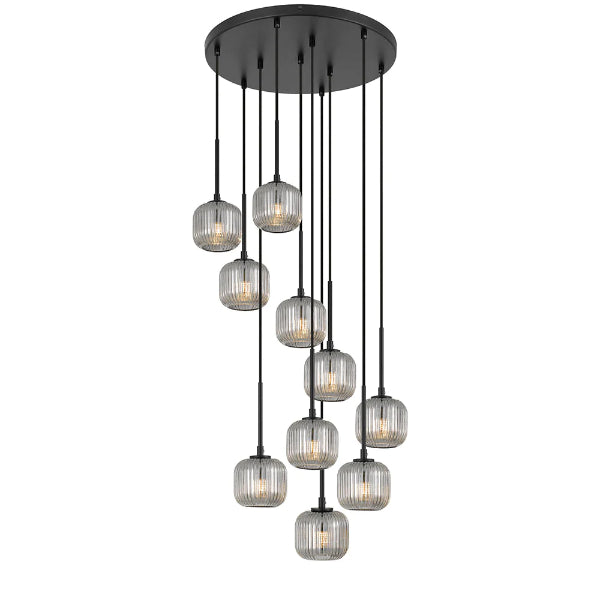 Telbix Bobo G9 10 Light Pendant Black | The Blue Space