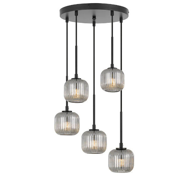 Telbix Bobo G9 5 Light Pendant Black | The Blue Space