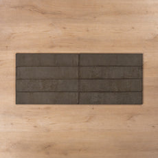 Tenerife Charcoal Gloss Cushioned Edge Ceramic Tile 107x530mm Straight Pattern - The Blue Space