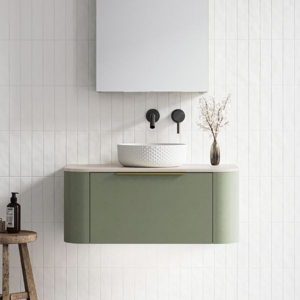 Timberline Santos Wall Hung Curved Bathroom Vanity - The Blue Space