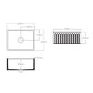 Technical Drawing Turner Hastings Cove 60 Fireclay Butler Sink - CV60FS - The Blue Space