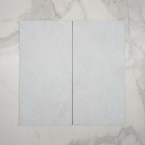 White Tilly Tundra Stone Look Tile Tech Grip 600 x 1200 x 10mm Porcelain
