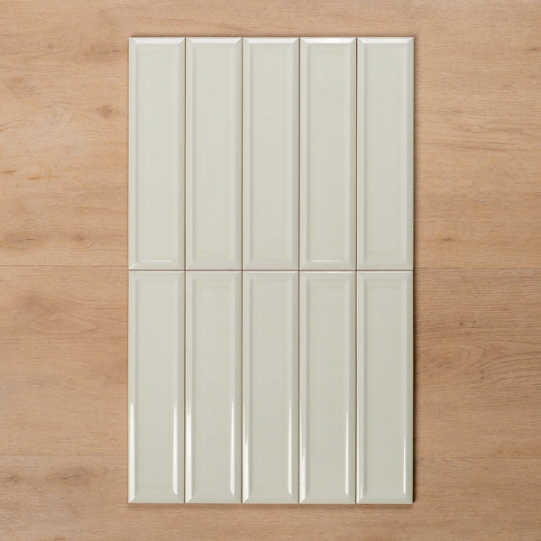 Whitehaven Green Gloss Frame Ceramic Subway Tile 68x280mm