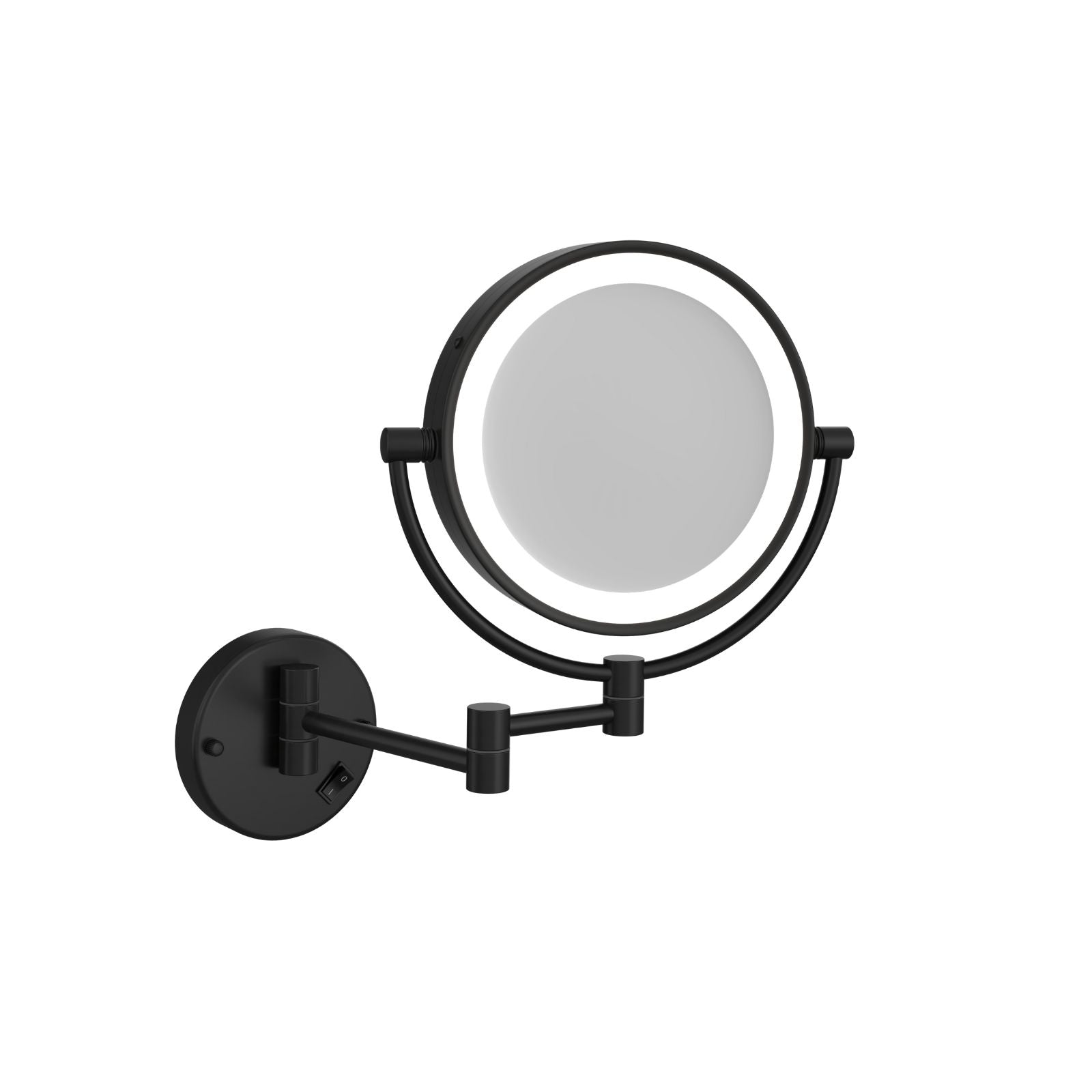 Thermogroup Ablaze 1 & 5x Magnification Wall Mounted Shaving Mirror - Matt Black, 200mm diametre with Concealed Wiring L155CSMCB - The Blue Space