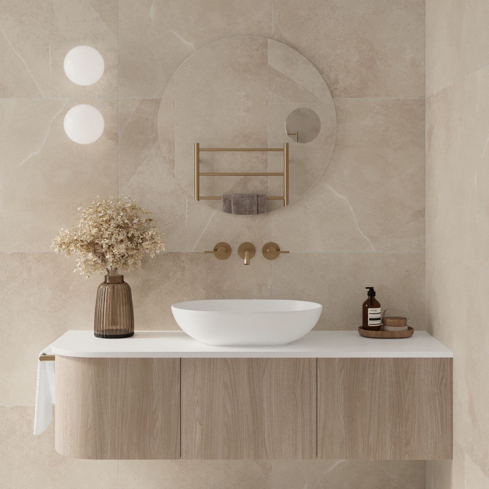 Lifestyle 1 Thermogroup Ablaze 3x 140mm Round Magnifying Mirror with magnet and 140x400mm metal strip RM1403M - The Blue Space