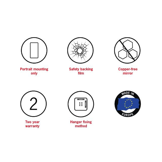 Features Thermogroup Arch White Framed Mirror JC5080W - The Blue Space