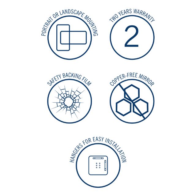 Features Thermogroup Rectangle Polished Edge Mirror 900x900mm JS9090HN - The Blue Space