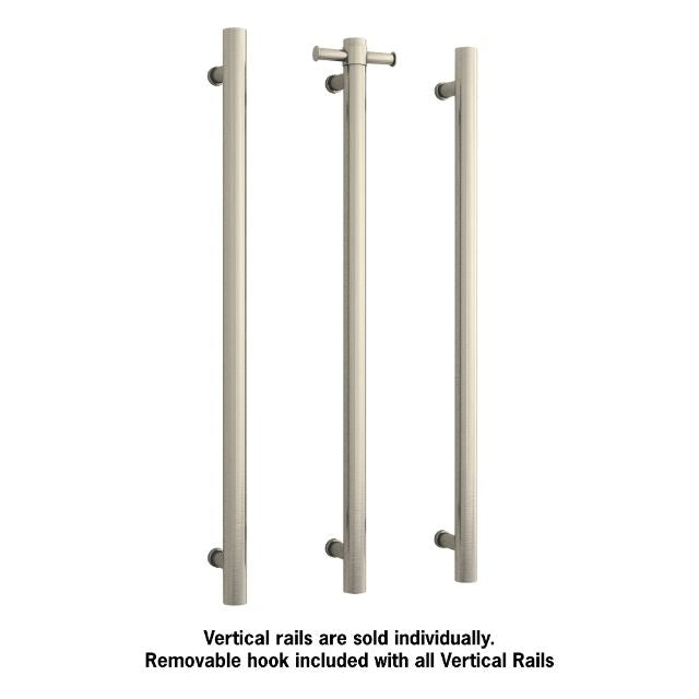 Angle Thermogroup Thermorail 240 Volt Single Heated Towel Rail - Brushed Nickel VSH900HBN - The Blue Space