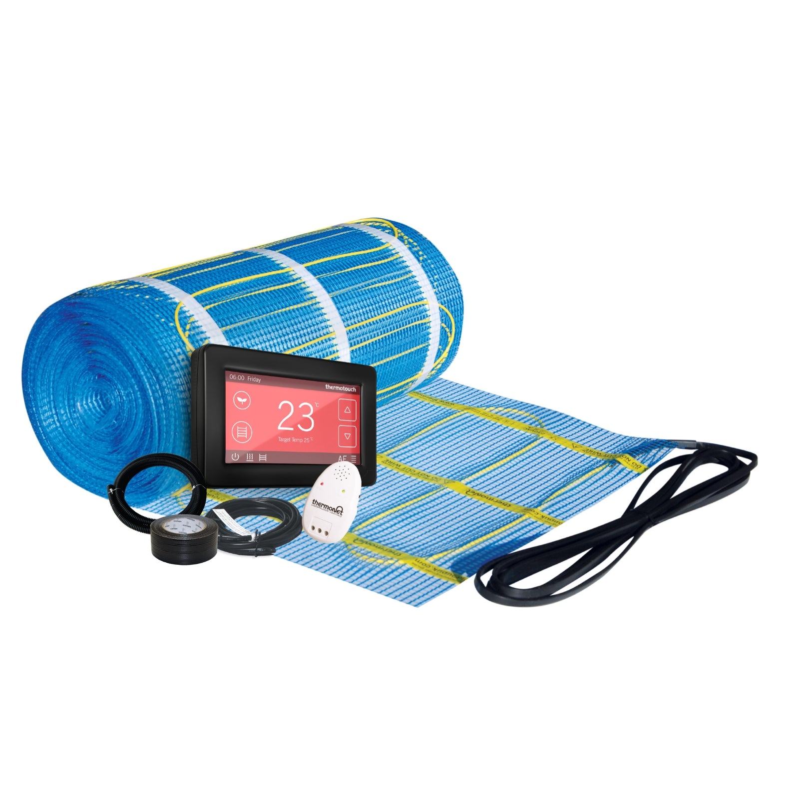Black Angle Thermogroup Underfloor Heating 200W/m² Dual Controller Kit - The Blue Space