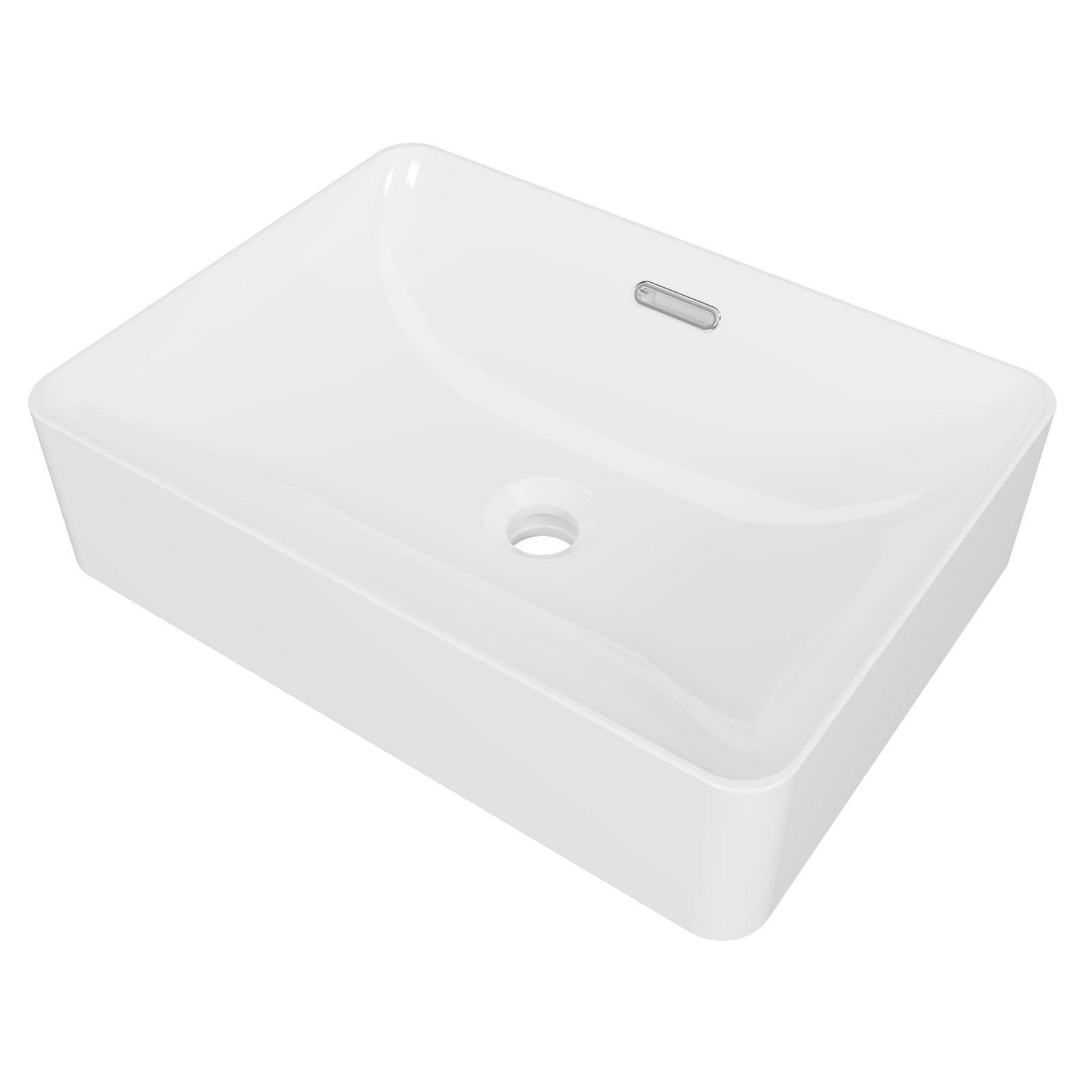 Timberline August 500mm x 360mm Rectangular Above Counter Basin - White Gloss AUG-BS-500-WG-S - The Blue Space