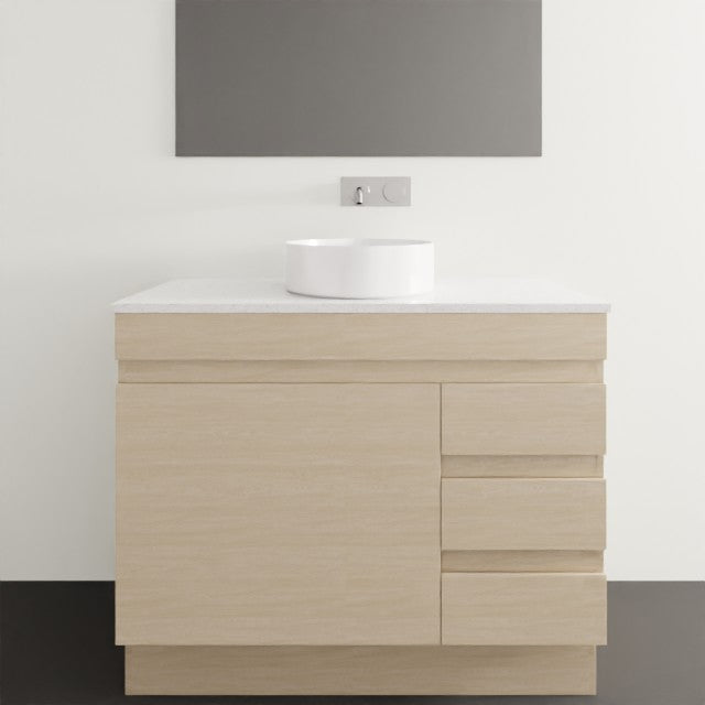 Timberline Bargo Floor Standing Vanity with Silksurface Top & Basin 1050mm Single Bowl BAR-V-1050-C-SSA-F | The Blue Space