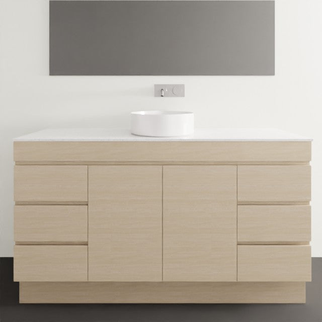 Timberline Bargo Floor Standing Vanity with Silksurface Top & Basin 1500mm Single Bowl BAR-V-1500-C-SSA-F | The Blue Space