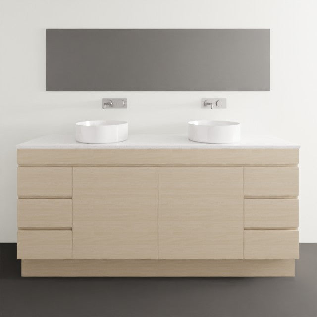 Timberline Bargo Floor Standing Vanity with Silksurface Top & Basin 1800mm Double Bowl BAR-V-1800-D-SSA-F | The Blue Space