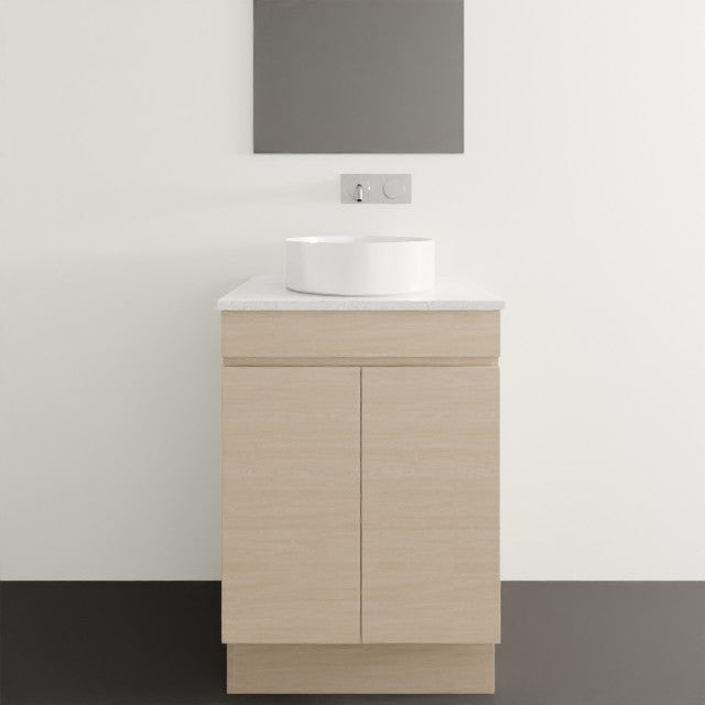 Timberline Bargo Floor Standing Vanity with Silksurface Top & Basin 600mm Single Bowl BAR-V-600-C-SSA-F | The Blue Space