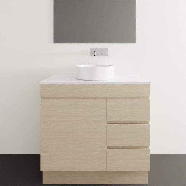 Timberline Bargo Floor Standing Vanity with Silksurface Top & Basin 900mm Single Bowl BAR-V-900-C-SSA-F | The Blue Space