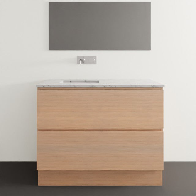 Timberline Billie Floor Standing Ensuite Vanity with SilkSurface Top and Under Counter Basin - 1050mm Left Bowl BIL-V-1050-L-SSU-F | The Blue Space