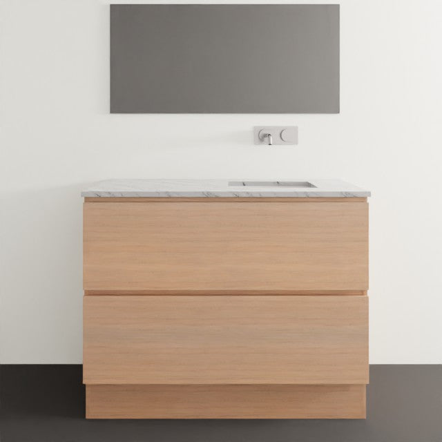 Timberline Billie Floor Standing Ensuite Vanity with SilkSurface Top and Under Counter Basin - 1050mm Right Bowl BIL-V-1050-R-SSU-F | The Blue Space