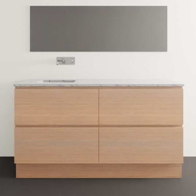 Timberline Billie Floor Standing Ensuite Vanity with SilkSurface Top and Under Counter Basin - 1500mm Left Bowl BIL-V-1500-L-SSU-F | The Blue Space