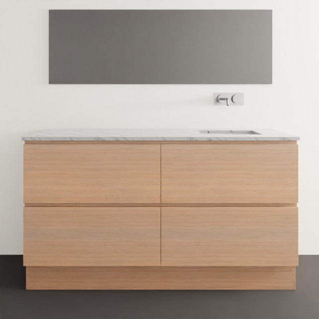 Timberline Billie Floor Standing Ensuite Vanity with SilkSurface Top and Under Counter Basin - 1500mm Right Bowl BIL-V-1500-R-SSU-F | The Blue Space